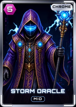 Storm Oracle card with the Chrome finish, as the game draws it